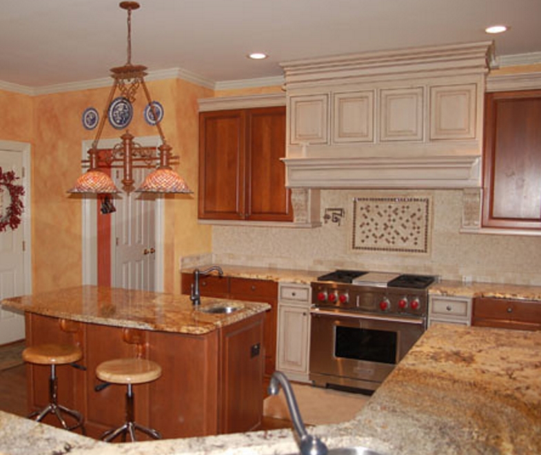Exotic kitchen cabinets.